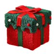 thumbnail image 2 of ⚡ Big Sale ! Creative Box Candy Box In Plush And Warm For Christmas Decorations (Green Box With White Lid And Bow), 2 of 7