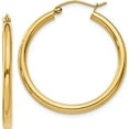 thumbnail image 1 of 14K Yellow Gold Jbsp's Polished 2.5mm Lightweight Tube Hoop Earrings Made In Peru le2225, 1 of 4