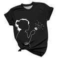 thumbnail image 4 of WEAIXIMIUNG T-Shirt Femme Été Décontracté Mode Col Rond Manches Courtes Imprimé Fleuri pour la Saint-Valentin, 4 of 4