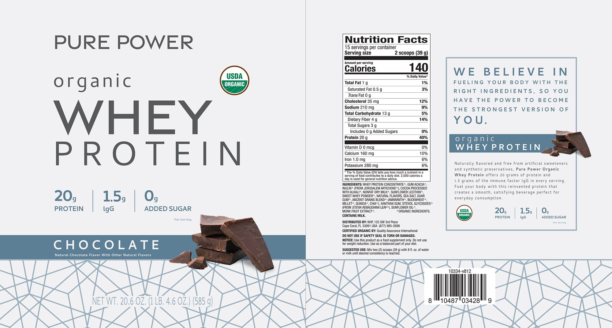 Dr. Mercola, Organic Miracle Whey Chocolate Protein Powder, 13.5 oz (382.5 g), non GMO, Soy Free, Gluten Free, non GMO, Soy-Free, Gluten Free, USDA Organic
