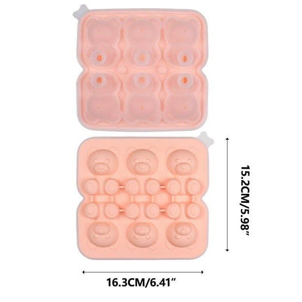 Pisexur Batería de cocina Caja de hielo para whisky, té y leche helada con forma de osito de peluche de 6 agujeros para la cocina del hogar