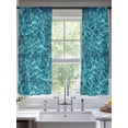 thumbnail image 2 of Blue Waves Sheer Curtains 2 Panels Set Seawater Ocean Ripple Modern Simple Sheer Window Curtains Light Filtering Rod Pocket Voile Drapes for Bedroom Living Room 52"X72", 2 of 8