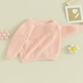 thumbnail image 3 of Kids Girls Casual Knitted Sweaters Long Sleeve Flower Warm Pullover Top Fall Winter Clothes, 3 of 7