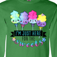 thumbnail image 4 of Inktastic I'm Just Here for the Sweets with Spun Sugar Candy Long Sleeve T-Shirt, 4 of 5