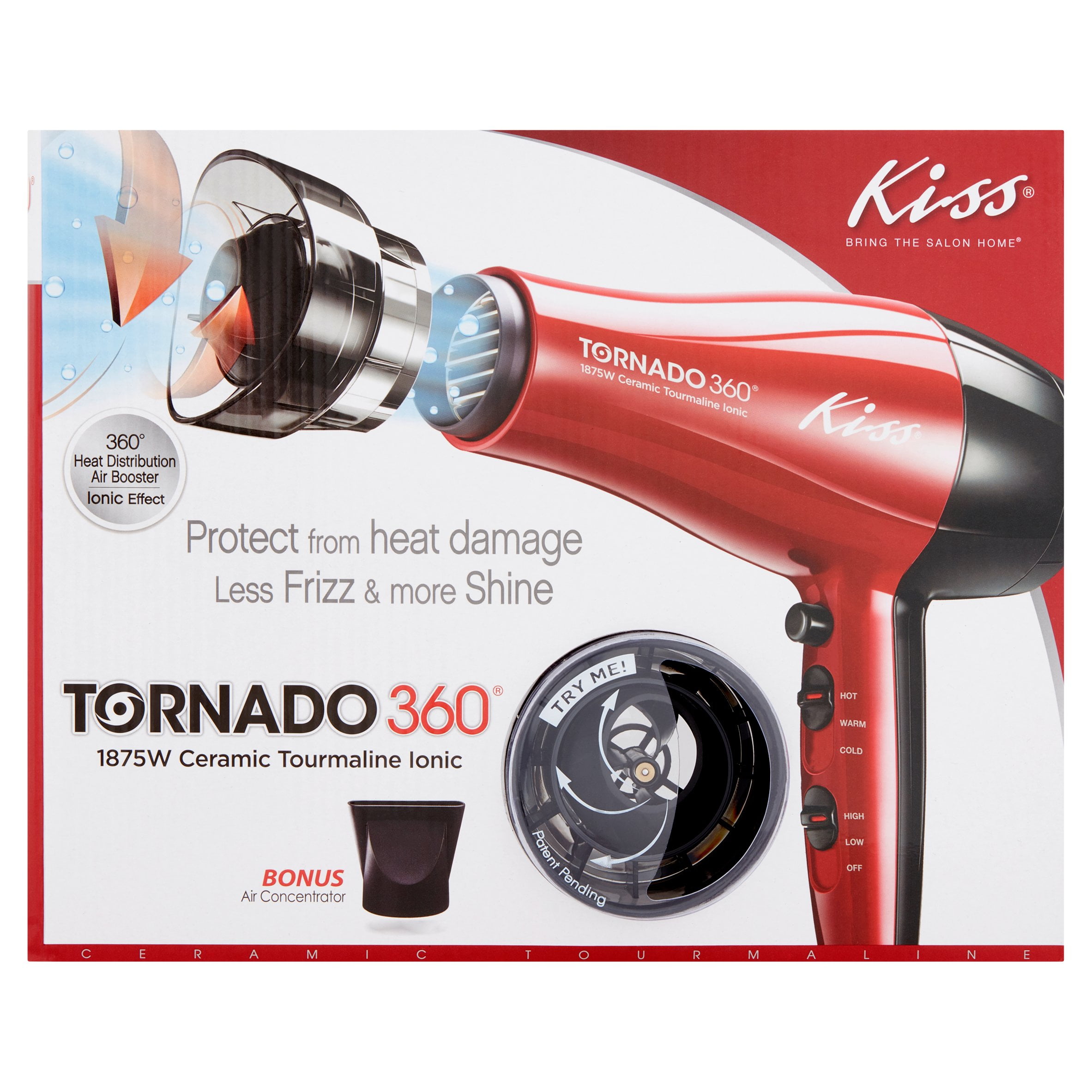 Kiss Tornado 360 1875W Ceramic Tourmaline Ionic Hair Dryer