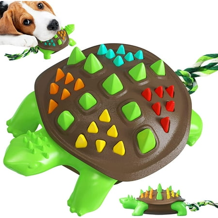 Durable Natural Rubber Dog Toys for Aggressive Chewers, Turtle Tough