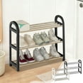 thumbnail image 1 of 3-Tier Shoe Rack for Entryway, Plastic Shoe Organizer with Steel Frame, Space Saving Shoe Storage Shelf for Dorm Room, Closet, Bedroom, Easy Assembly Multi-Functional Shoe Rack for Sneakers & Boots, 1 of 7