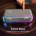 thumbnail image 3 of DOSS Grey Wireless Bluetooth Speaker, 15Hrs Long Playtime, 24W Impressive Sound with Booming Bass, IPX6 Waterproof, Wireless Stereo Pairing, Mixed Colors Lights, 66 FT Connectivity, 3 of 7