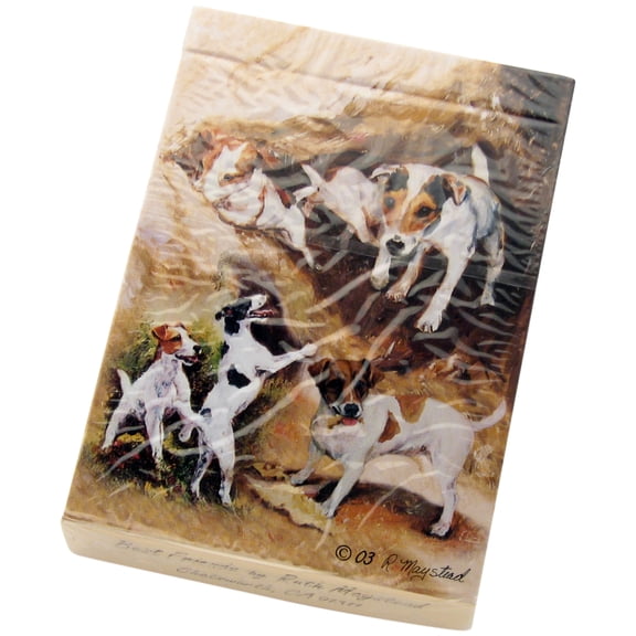 jack russell terrier playing cards