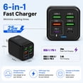 thumbnail image 3 of RONY 150W USB Wall Plug Charger Block: 6-Port Fast Charging Block Power Adapter Compatible with iPhone Samsung Galaxy, Black, 3 of 9