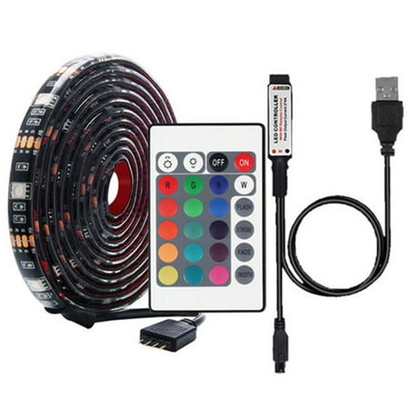 

Protoiya LED Strip Lights Color Changing LED Light Strips 5050 RGB LED Tape Lights with 24-Key IR Remote 5V Power Supply for Bedr