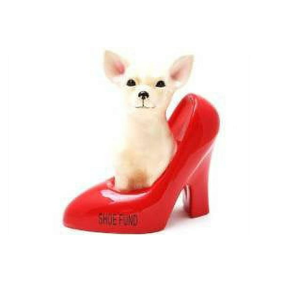 6.50 Inch Ceramic Dog "Shoe Fund" Savings Piggy/Coin/Money Bank