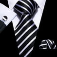 thumbnail image 4 of Set de corbatas Barry.Wang con rayas negras, 8,5 x 150 cm, seda, 4 of 8