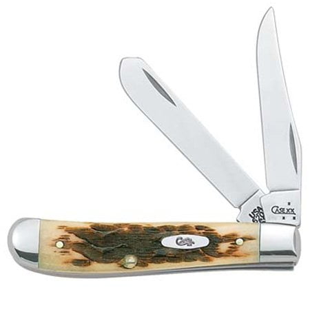 Damascus Mini Trapper - Mini Trapper Amber Bone
