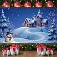thumbnail image 3 of Snowy Theme Winter Banner Blue Tone Christmas Banner Christmas Winter Scene Snow Scene Banner for Christmas Party Winter Celebration Holiday Decoration, 3 of 9