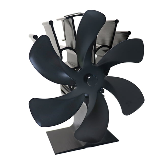 Ventilador de estufa 50 ℃ / 122 ° F Arranque silencioso Ventilador de estufa de leña con motor de calor 6 vejigas para estufas de gas / pellets / leña / leña Abanopi Ventilador de estufa