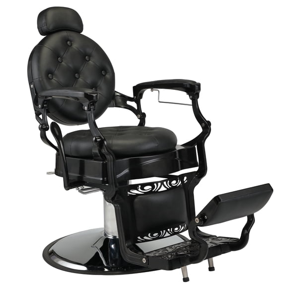 Jaxpety Vintage Barber Chair Heavy Duty Metal Frame All Purpose Hydraulic Recline Styling Chair, Beauty Salon Spa Styling Equipment
