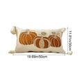 thumbnail image 3 of Autumn Pumpkin Embroidery Flock Pillow Cover – 11.8"x19.7" Hidden Zipper Cushion Case for Sofa & Holiday Decor, 3 of 6