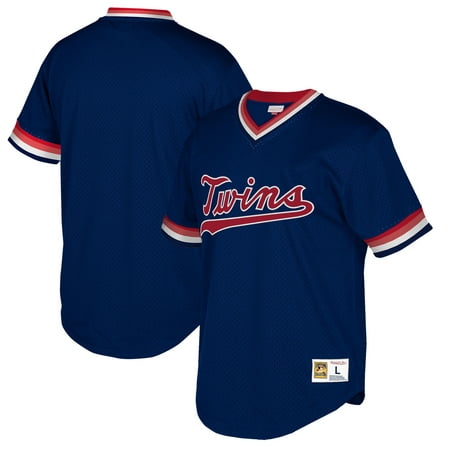 Minnesota Twins Mitchell & Ness Cooperstown Collection Mesh Wordmark V-Neck Jersey -