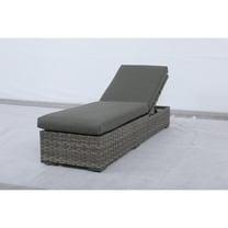 Bali Silver/Gray Two-Tone Wicker Chaise Lounge in Charcoal Gray Cushion