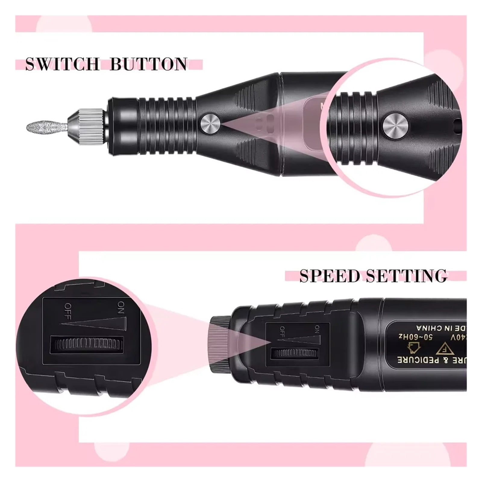 Simplified Electric Nail Sander Pedicure Manicure Tools Professional Nail Drill Machine Low Noise Cutters Nail File Kit