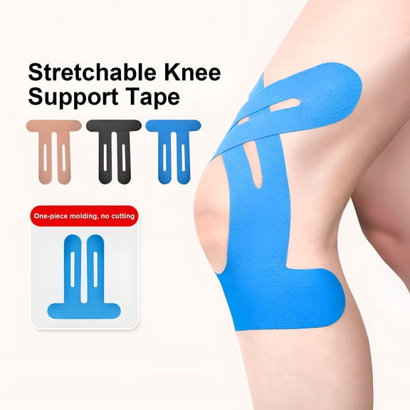 QARUN 10 Pcs Knee Kinesiology Tape Pre Cut Knee Tape Breathable Adhesive Sport Tape Elastic Athletic Tape for Running Hiking Riding