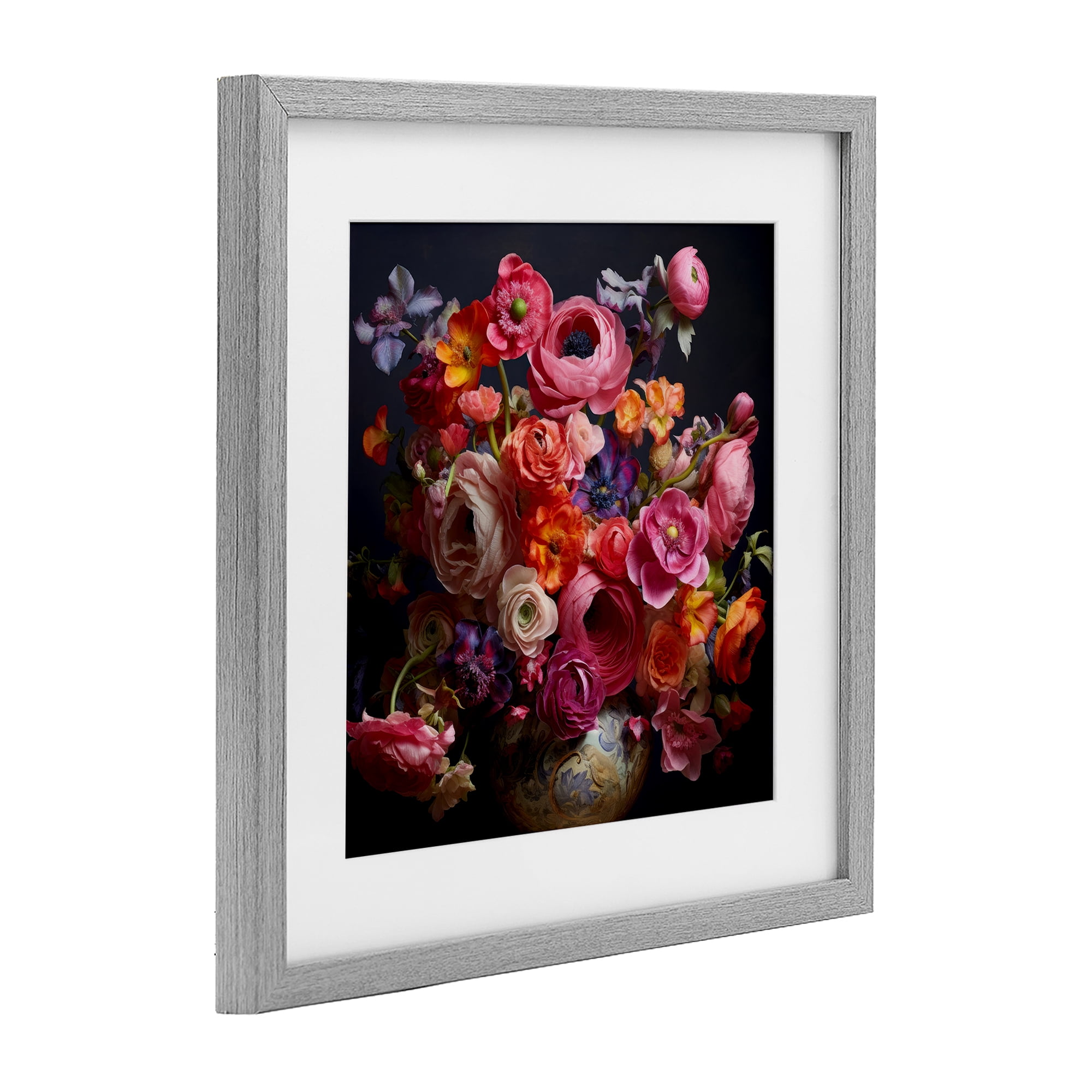 Stupell Industries Harmonious Composition of Florals Gray Framed Print Under Glass, design by Lazar Studio