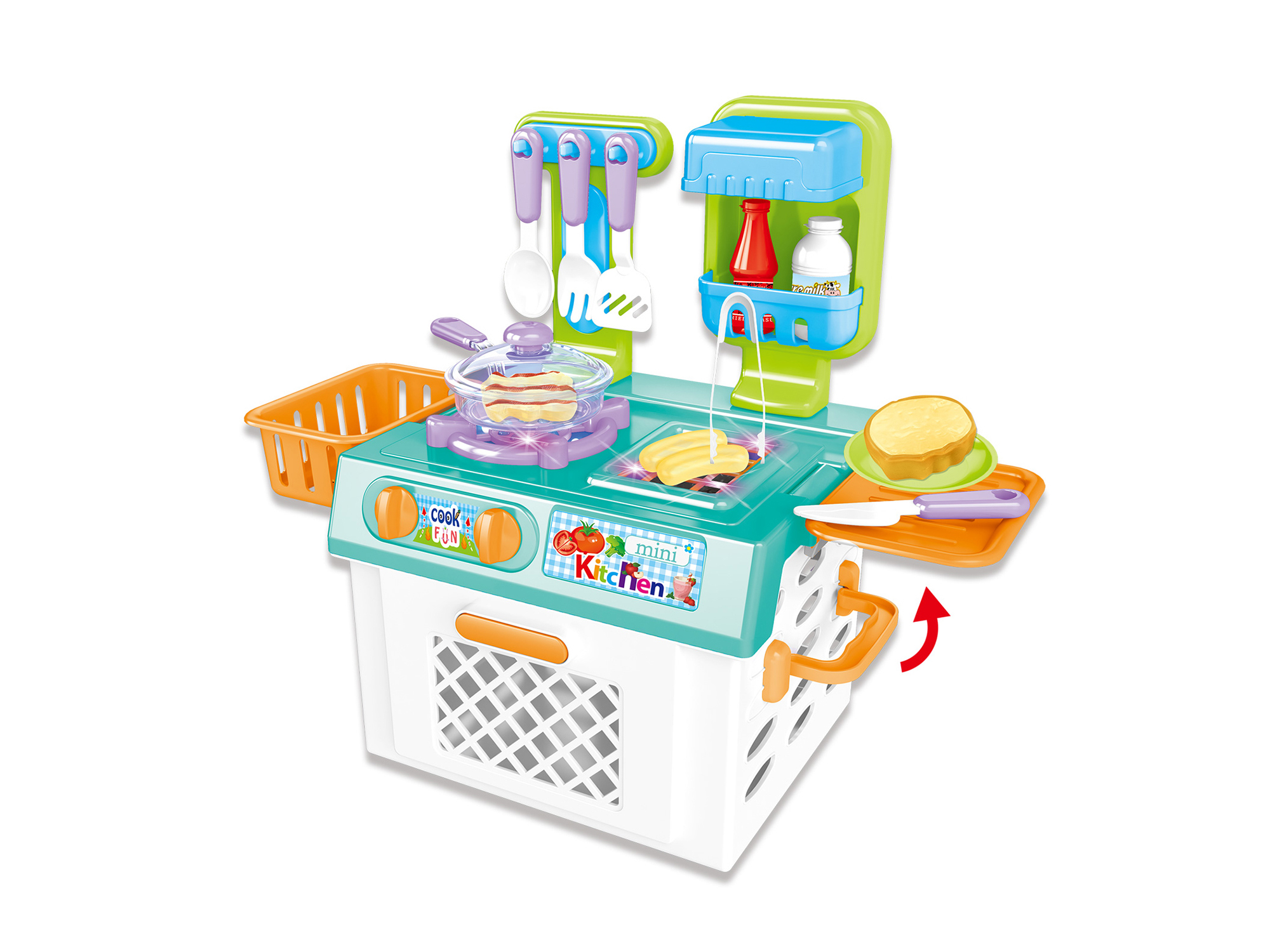 Mini Kitchen Playset With Sound And Color Changing Lights For Realistic