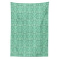thumbnail image 3 of Ambesonne Hamsa Tablecloth Rectangular Table Cover, Curlicues and Doodle Flowers, 52"x70", Cream and Sea Green, 3 of 4