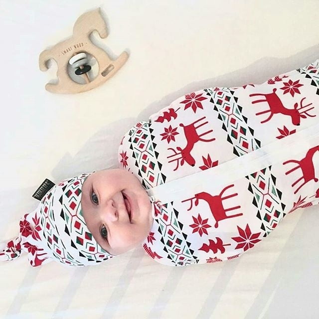 christmas baby swaddle