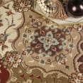 thumbnail image 5 of BNM Large Indoor Area Rug, Perfect for Living Room, Entryway, Basement, Bedroom, Kitchen, Office, Oriental Floor Cover, Jute Backing, Floral Medallion Indoor Area Rug, 5' x 5' Square, Chocolate, 5 of 6