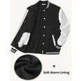 thumbnail image 2 of COOFANDY Mens Casual Varsity Jacket Football Bomber Jackets Leather Sleeve Letterman Jackets Coats, 2 of 10