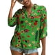 thumbnail image 5 of Sonducket Blusa informal con botones de manga larga y estampado de gasa para mujer Prendas para la parte del cuerpo Verde METRO, 5 of 6