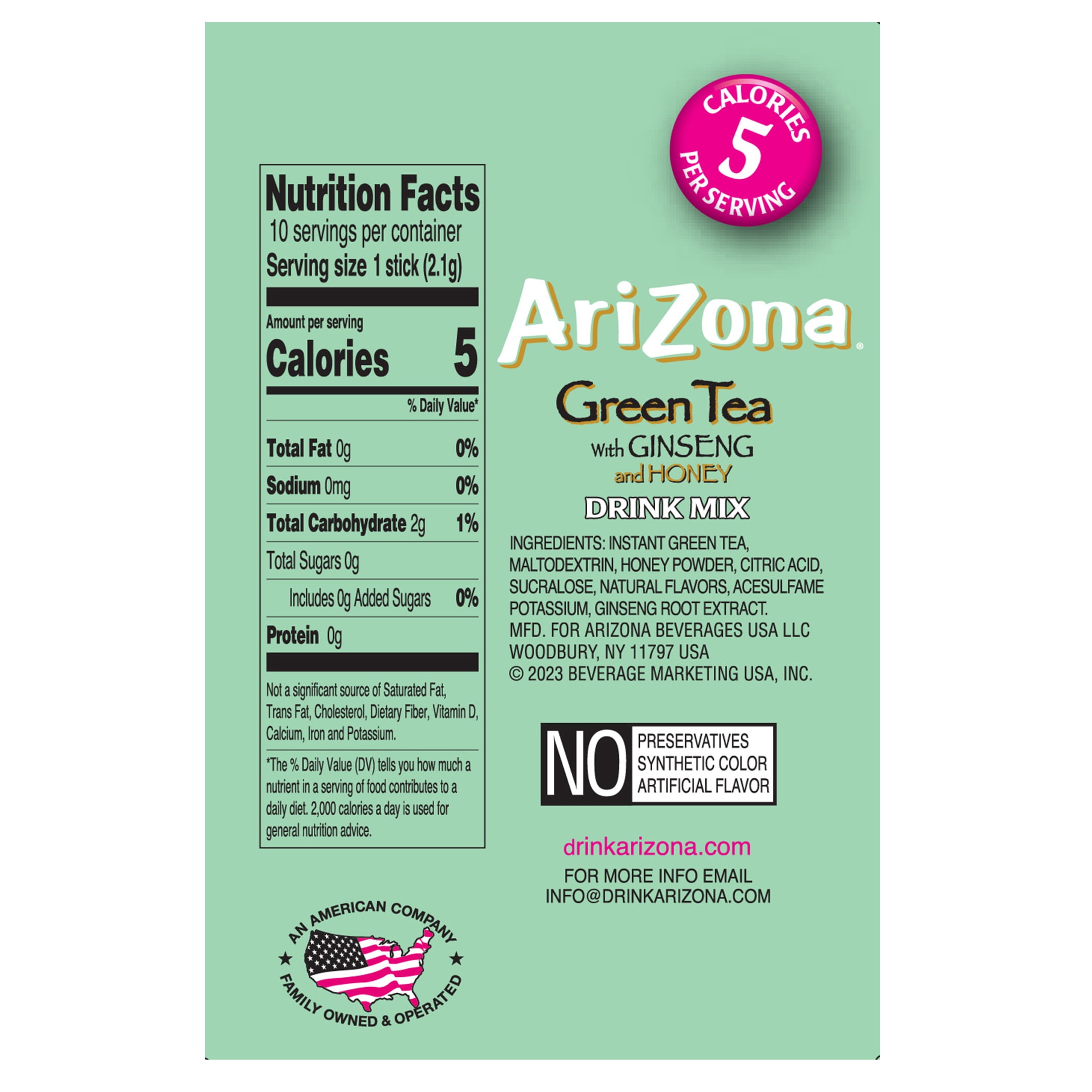 (5 pack) Arizona Green Powder Stix