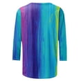 thumbnail image 5 of BLVB Tie Dye Shirts for Women 3/4 Sleeve Crewneck Ladies Tops and Blouses Dressy Casual Cute Tops Tunics Blue 4, 5 of 5