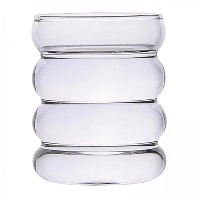 2x Taza de Vidrio Acanalada, Vasos de Cerveza, Vaso Estético, Vasos de Leche, Vasos de Cóctel, Vasos de Café para Jugo, Agua, Leche 2 piezas