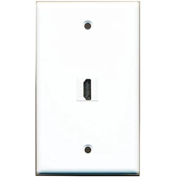 RiteAV (1 Gang Flat 1 Port Right Angle HDMI Wall Plate White