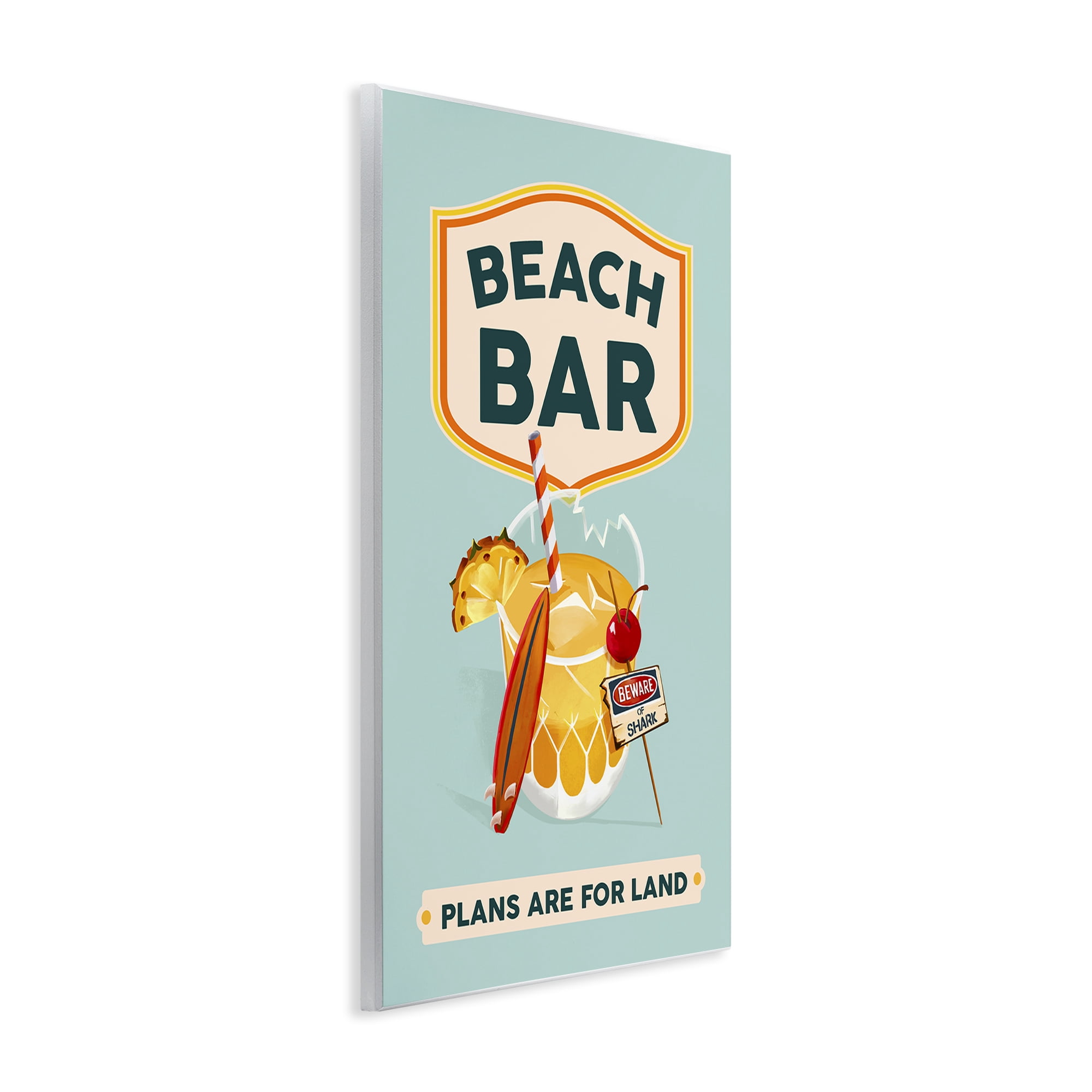 Stupell Industries Beach Bar Cocktail Food & Beverage Painting Unframed Art Print Wall Art, 13 x 19
