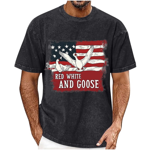 Vetsdori Short Sleeve Tshirts for Men Fourth of July Independence Day Pullover Summer American Flag,Shirts Outdoor Patriotic Crew Neck Mens Tops Red White and Blue