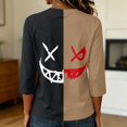 thumbnail image 2 of Halloween 3/4 Sleeve Sweatshirt for Women, Lightweight Pumpkin Shirt Casual Loose Crewneck Raglan Pullover Top Style31# S, 2 of 5