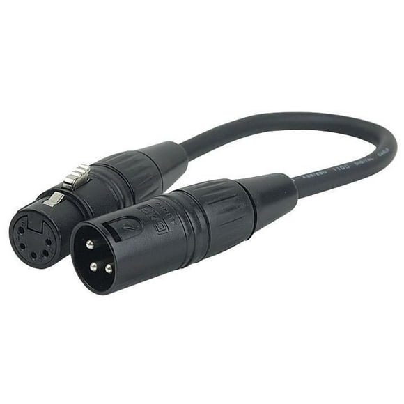 SHOWTEC - 3 Pin XLR Male to 5 Pin XLR Female DMX Adaptor Lead 0.25m