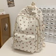 thumbnail image 5 of Strawberry Print Backpack, Cute Floral Daypack, Aesthetic Women's Back Pack, Lightweight Bookbag, Large Capacity Travel Laptop Backpack, Casual Rucksack, Cherry Pattern Backpack for Travel Daily Use, 5 of 5