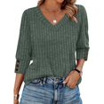 thumbnail image 5 of V Neck Long Sleeve Shirts for Women Casual Loose Tops Lightweight Tunic Sweaters, 2XL, 5 of 6