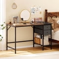 thumbnail image 2 of Costway 48” Computer Desk Industrial Home Office Desk with Open Storage Shelf & 2 Fabric Drawers, 2 of 10