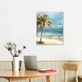thumbnail image 3 of Creowell  Tropical Beach Canvas Wall Art Coastal Palm Tree Painting Abstract Seaside Wave Seascape Artwork Heavy Textured Seashore Skyline Prints Modern Ocean Shoreline Pictures for Bedroom, 3 of 5