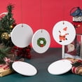 thumbnail image 3 of 1 Box 12Pcs 3in White Ceramic Ornaments Blank Christmas Ornament Blanks Flat Round Ceramic Disc DIY Paint Craft with 12Pcs String Porcelain Decorations for Home Wedding Holiday Party Supplies, 3 of 5