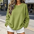 thumbnail image 6 of NominalSnug Corduroy Sweatshirts for Women Plain Long Sleeve Casual Tops Loose Fit Fall Tops, 6 of 8