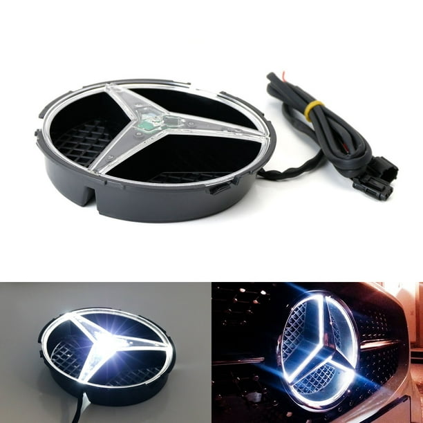 iJDMTOY (1) Xenon White LED Illuminated Base Only For Mercedes A C E R ML GL CLA CLS Front Grille (No Emblem Included) - Walmart.com