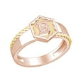 thumbnail image 2 of AFFY Initial Letter "B" Twisted Two Tone Ring 14k Rose Gold Over Sterling Silver, 2 of 2