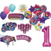 Trolls World Tour Party Supplies 1st Birthday 8 Guest Table Decorations and Poppy Balloon Bouquet